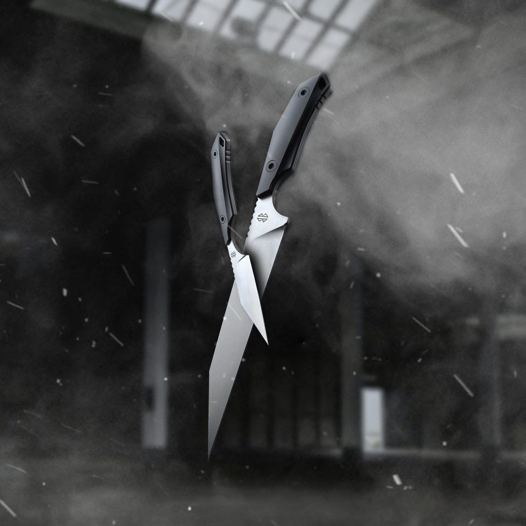 Das RAK und YARR mit stonewashed-finish fliegend in einer leeren Fabrikhalle